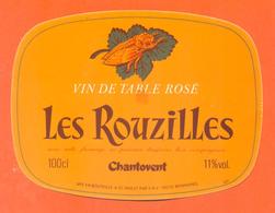 étiquette Vin De Table Rosé Les Rouzilles S B V à Saint Priest - 11 °/° - 100 Cl - Cigale - Vino Rosato