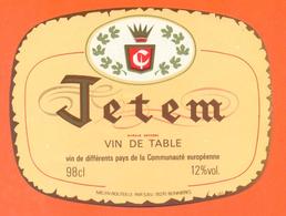 étiquette Vin De Table Jetem S B V à Saint Priest - 12 °/° - 98 Cl - Rosés