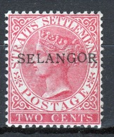 Malaya Selangor Queen Victoria Two Cent Pale Rose With Overprint. - Selangor