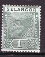 Malaya Selangor Queen Victoria 1891 Tigers One Cent Green. - Selangor