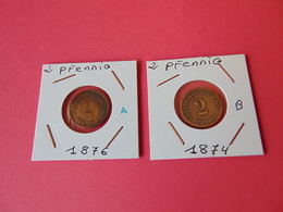 2 Pfennig 1874-b 1876a - 2 Pfennig