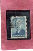 TURCHIA TURKÍA TURKEY 1948 President Lsmet Inonu PRESIDENTE 5k USATO USED OBLITERE' - Used Stamps