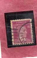 TURCHIA TURKÍA TURKEY 1931 1942 Mustafa Kemal Pasha (Kemal Ataturk) 2k USATO USED OBLITERE' - Used Stamps