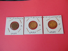 3 Monedas Diferentes De 2 Reichpfennig - 2 Reichspfennig