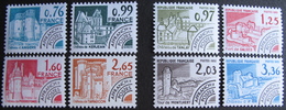 LOT FD/1812 - 1980/1982 - TIMBRES PRE-OBLITERES - MONUMENTS HISTORIQUES - N°166 à 169 + N°174 à 177 NEUFS** - 1964-1988