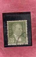 TURCHIA TURKÍA TURKEY 1931 1942 Mustafa Kemal Pasha (Kemal Ataturk) 10k USATO USED OBLITERE' - Used Stamps