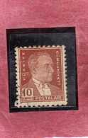 TURCHIA TURKÍA TURKEY 1931 1942 Mustafa Kemal Pasha (Kemal Ataturk) 10k USATO USED OBLITERE' - Used Stamps