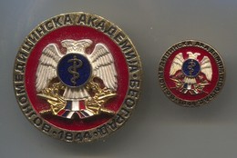 Yugoslavia ( Serbia & Montenegro ) - Military Medical Academy, Army, Metal Insignia 1 - 2 Type - Medicina