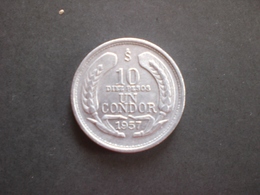 COIN CHILE CILE 10 PESOS 1 CONDOR 1957  RIF. TAGG. - Chili