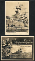 28 GERMANY: Battleship "Admiral Graf Spee", 2 PCs Circa 1940, Ed.Klein, VF Quality - Sonstige & Ohne Zuordnung