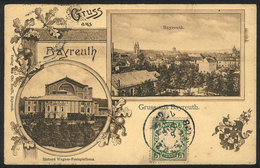 39 GERMANY: BAYREUTH: Souvenir PC With Small Views Of The City, Ed. Senfft, Sent To Pari - Other & Unclassified
