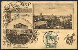 39 GERMANY: BAYREUTH: Souvenir PC With Small Views Of The City, Ed. Senfft, Sent To Pari - Autres & Non Classés