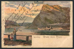 45 GERMANY: LORELEY: Gruss Vom Rhein, Used In 1904, VF Quality! - Autres & Non Classés