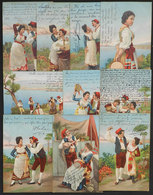 47 GERMANY: PAIR IN LOVE: Set Of 10 PCs Edited By Stengel, Used In Argentina In 1905, Wi - Autres & Non Classés