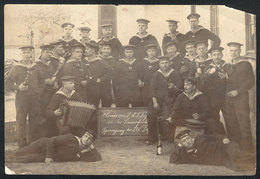 57 GERMANY: Photograph Of Sailors Of S.M.S. Tiger, Circa 1900, One Corner Torn - 1801-1900