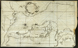 74 AMERICA: Old Map Of The Pacific Ocean And Coasts Of America, With Minor Defects, Very - Autres & Non Classés