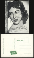 96 ARGENTINA: Actress JUANITA MARTINEZ, Old PC With Her Printed Signature, With Advertis - Argentina