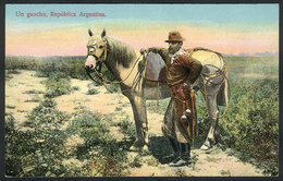 107 ARGENTINA: A Gaucho And His Horse, Ed. Carmelo Ibarra, Unused And VF - Argentine