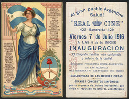 136 ARGENTINA: Centenary Of Independence 1916, With Advertising Printed On Back For Inaug - Argentinien