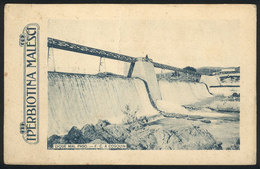 144 ARGENTINA: Card With ADVERTISING Of "Iperbiotina Malesci", With View Of Cosquin Dam, - Argentina