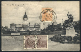175 ARGENTINA: BUENOS AIRES: Congreso Square, Ed. Ibarra & Sorroche, Sent To Italy In 191 - Argentinien