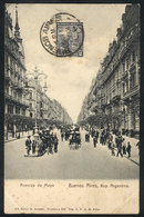 185 ARGENTINA: BUENOS AIRES: Mayo Avenue, Carriages, Ed. Rosauer, Used In 1904, VF Qualit - Argentina