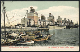 188 ARGENTINA: BUENOS AIRES: Grain Elevators In Puerto Madero, Boats, Ed. Rosauer, Unused - Argentinien