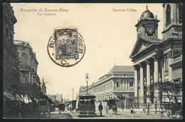 199 ARGENTINA: BUENOS AIRES: Callao Avenue, TRAM, Ed. Peuser, Used In 1904, VF Quality - Argentina