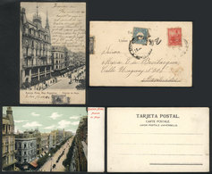 203 ARGENTINA: BUENOS AIRES: Mayo Avenue, 2 PCs With Views Of The Same Corner, One Unused - Argentina