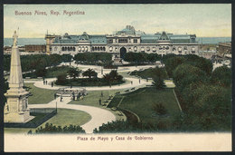 204 ARGENTINA: BUENOS AIRES: Mayo Square And Government House, Ed. Rosauer, Unused, VF Qu - Argentina