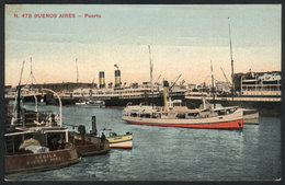 212 ARGENTINA: BUENOS AIRES: The Port, Boats & Ships, Ed. Fumagalli, Used (the Stamp Is M - Argentine