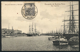 226 ARGENTINA: BUENOS AIRES: River And Market, Ships & Boats, Ed. Rosauer, Used In 1904, - Argentina