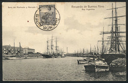 226 ARGENTINA: BUENOS AIRES: River And Market, Ships & Boats, Ed. Rosauer, Used In 1904, - Argentinien