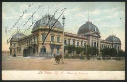 270 ARGENTINA: LA PLATA: Court Houses, Sent From Marcos Juarez To Galvez In 1908, VF Qual - Argentinië