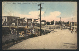 281 ARGENTINA: ENSENADA: Bridges Canal Oeste, Ed. Vda. De Beneforti, Used In 1912, VF Qua - Argentine