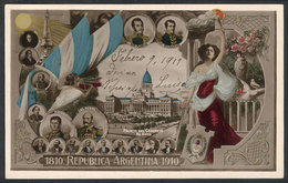 298 ARGENTINA: Centenary Of The May Revolution, Congress, Flags, Used In 1911 (stamp Miss - Argentina