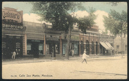 359 ARGENTINA: MENDOZA: San Martín Street, Stores, Ed. Sitjar, Used In 1914, VF - Argentinien