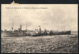 363 ARGENTINA: Ships At The Port Of Necochea And Quequén, Ed. Fiorentino, Used In 1923, V - Argentine