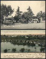 384 ARGENTINA: ROSARIO: 2 Postcards With Views Of Independencia Park And Oroño Boulevard, - Argentine