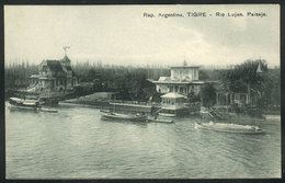 410 ARGENTINA: TIGRE: Boats On The Luján River, Ed. Adolfo Lebar, Used In 1925, VF - Argentina