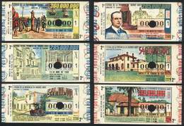 470 ARGENTINA: PROOFS OF LOTTERY TICKETS: 51 Tickets Numbered 00000 Of The Years 1980 And - Other & Unclassified