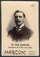 475 ARGENTINA: MARCONI Cigarette Trading Card, Featuring Image Of José Apellaniz, Former - Autres & Non Classés