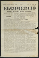 485 ARGENTINA: Newspaper "El Comercio" Of Salta, 27 October 1855, 4 Pages, With Some Tear - Sonstige & Ohne Zuordnung