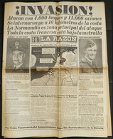 490 ARGENTINA: Newspaper "La Razón" Of Buenos Aires, 6 June 1944, 8 Pages, Featuring The - Other & Unclassified
