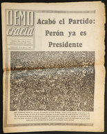 492 ARGENTINA: Newspaper "Democracia" Of Buenos Aires, 13 February 1946, 16 Pages, Featur - Sonstige & Ohne Zuordnung