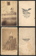 507 ARGENTINA: 2 Very Old Photographs: Dog (fot. Meeks & Kelsey) And Lady (fot.De La Flor - Other & Unclassified