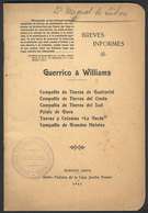 515 ARGENTINA: Report Of The Situation Of Guerrico & Williams, Owners Of Several Land Com - Sonstige & Ohne Zuordnung