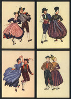 655 AUSTRIA: Traditional Costumes, 4 Old Different PCs, Ed. Pinguin, VF Quality - Other & Unclassified