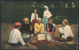 689 BURMA: Group Of Women With A Fortune-teller, Unused, Edited By The Institute Of Forei - Myanmar (Burma)