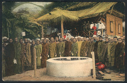 692 BURMA: Group Of People At A Party, Unused, Edited By The Institute Of Foreign Mission - Myanmar (Birma)